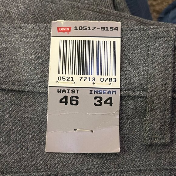 Vintage Levi’s Men’s Gray Pants 46x34 NEW – 100% Polyester – USA Made - Picture 7 of 16